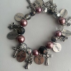Alexa's Angels Charm Bracelet Silver Friends Family Christian Faith Jewelry
